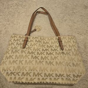 Michael Kors Beige and Brown Tote Bag